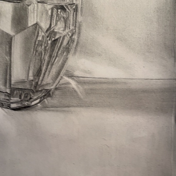 Still Life Art Crystal Waterford Glass Original Drawing Signed 7x11” - Picture 3 of 16